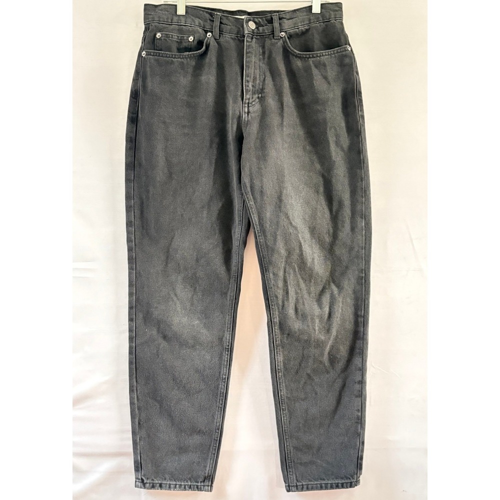 Reiss Denim Mens Tapered Jeans Washed Black Charcoal 32R 33x28